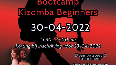 Inschrijven BOOTCAMP KIZOMBA Beginners 30 April 2022